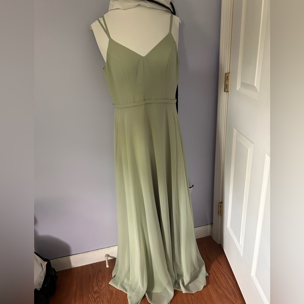 Azazie Green Spaghetti Strap Maxi Dress for Weddings
